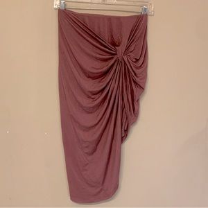 NWT Charlotte Russe Dusty Rose Asymmetrical Knot Skirt size S
